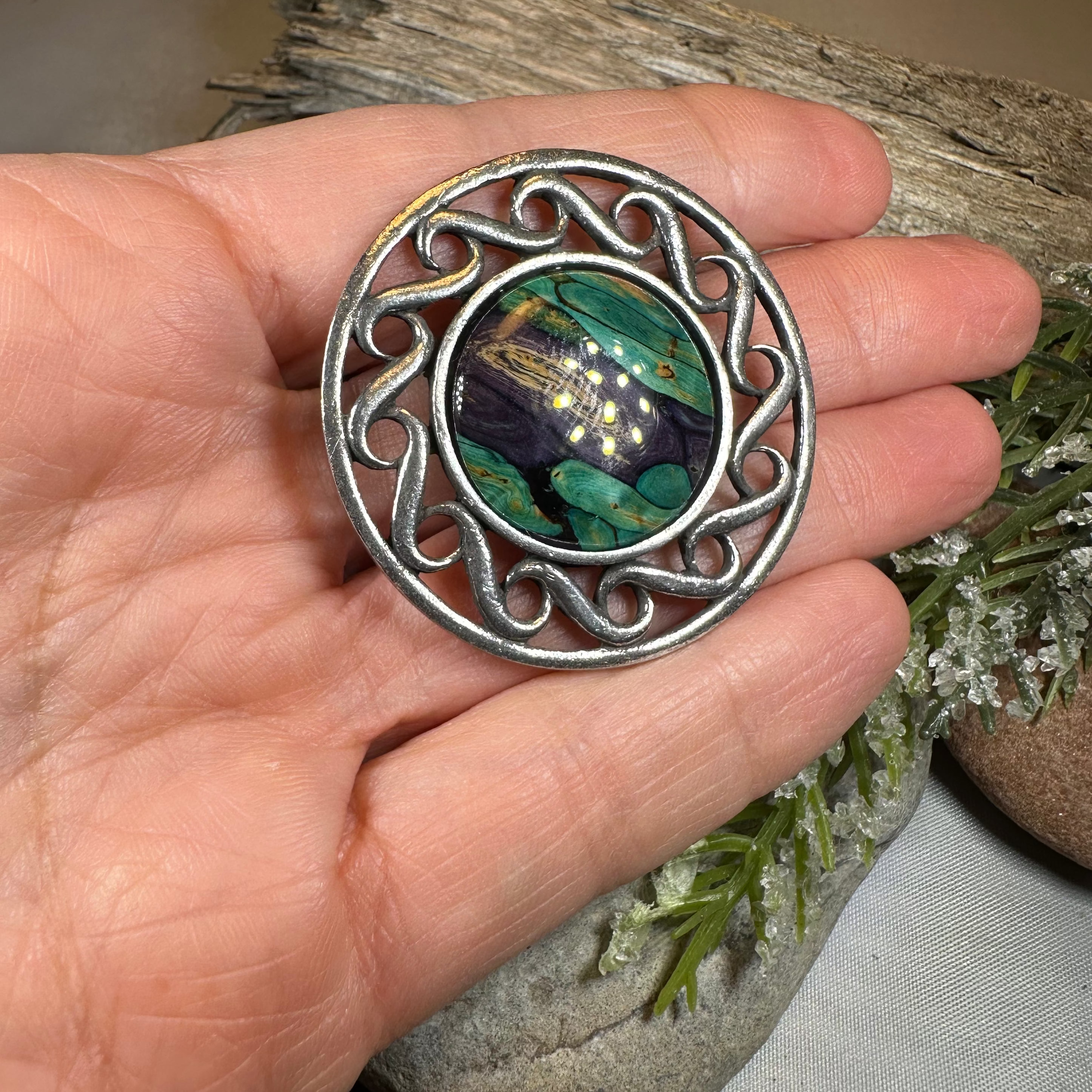 Heathergems Scottish Celtic Brooch - Handmade in Scotland