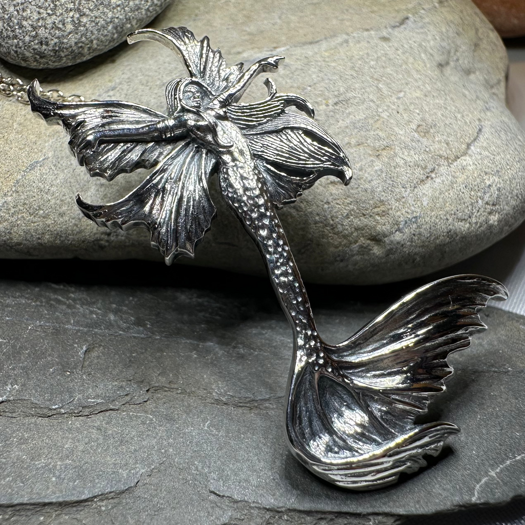 Sea Fairy Mermaid Necklace in Sterling Silver