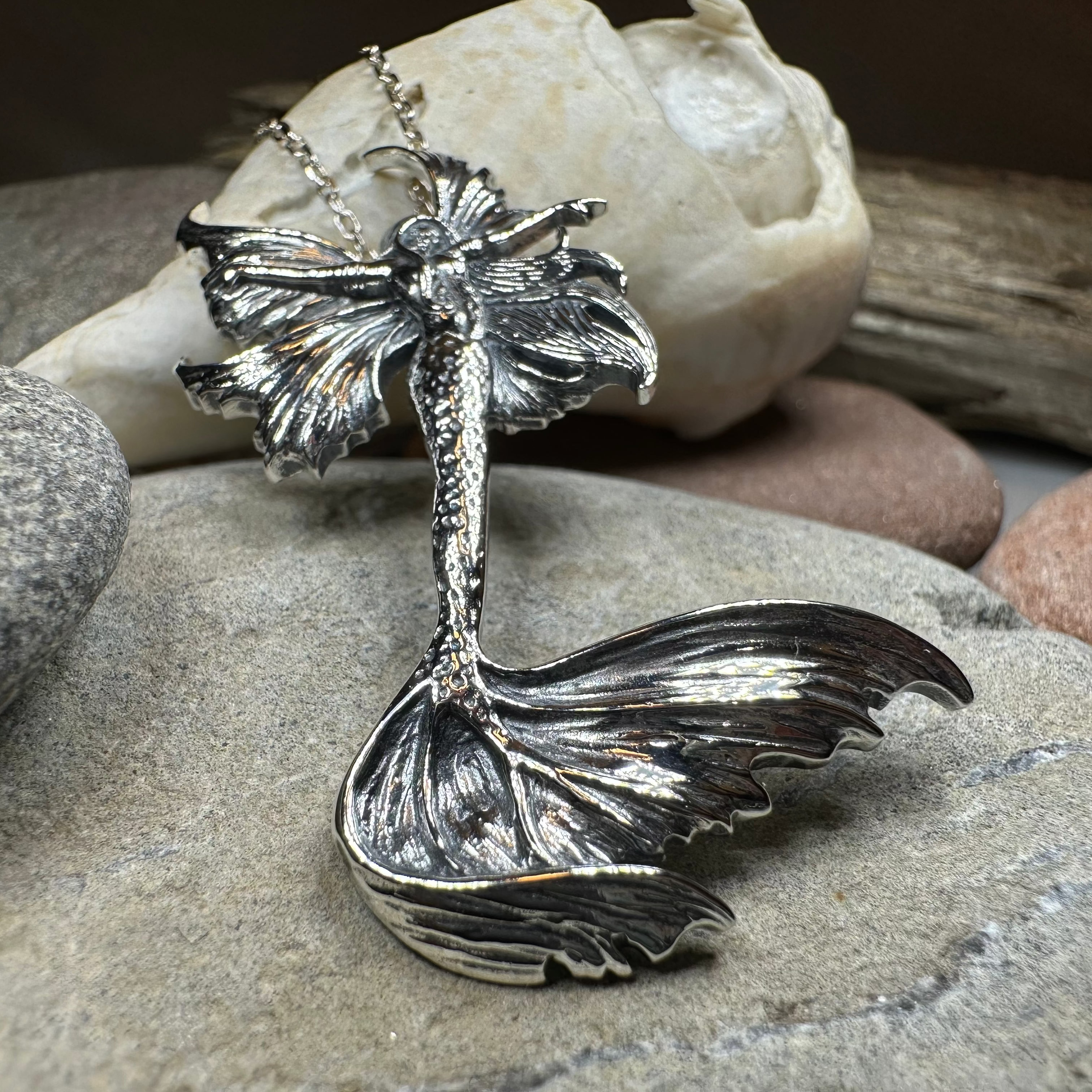 Sea Fairy Mermaid Necklace in Sterling Silver