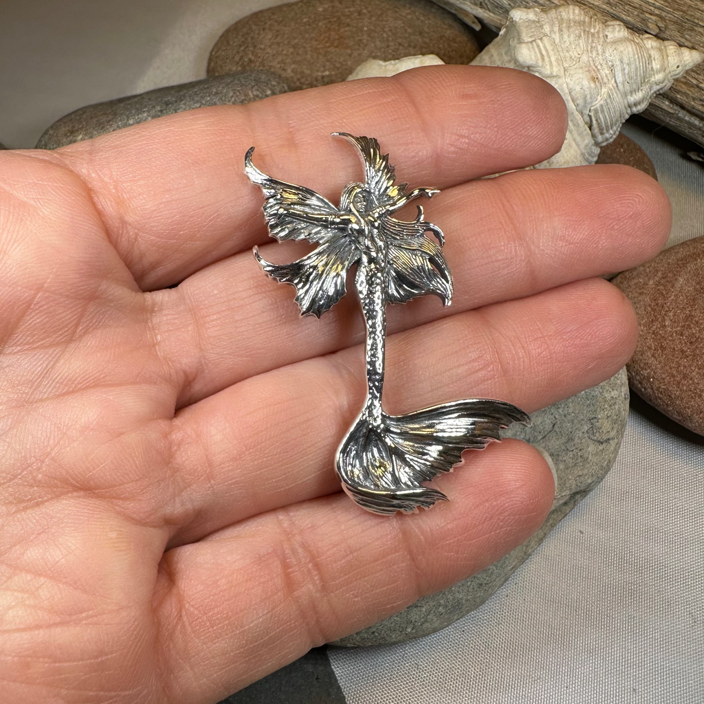 Sea Fairy Mermaid Necklace in Sterling Silver