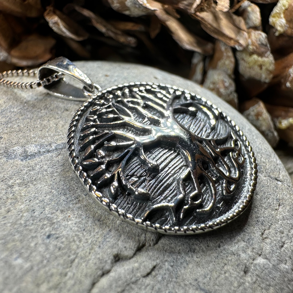 Duille Celtic Tree of Life Necklace in Sterling Silver