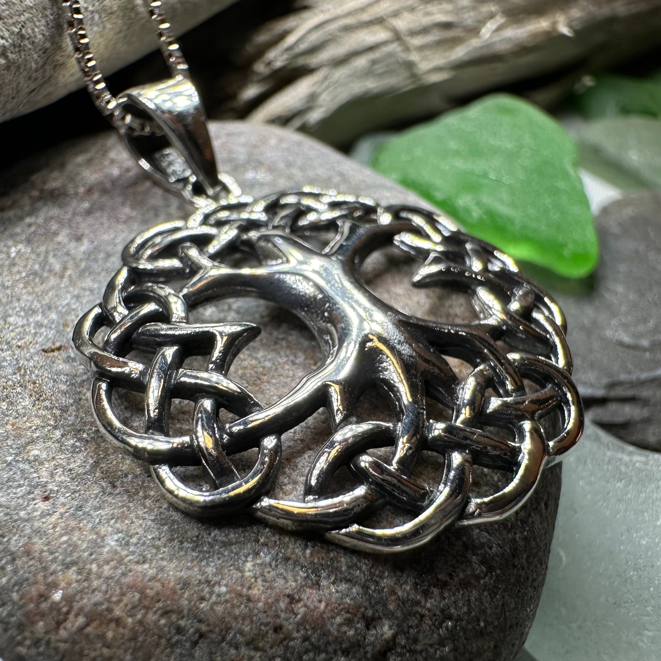 Cynthia Celtic Tree of Life Necklace in Sterling Silver