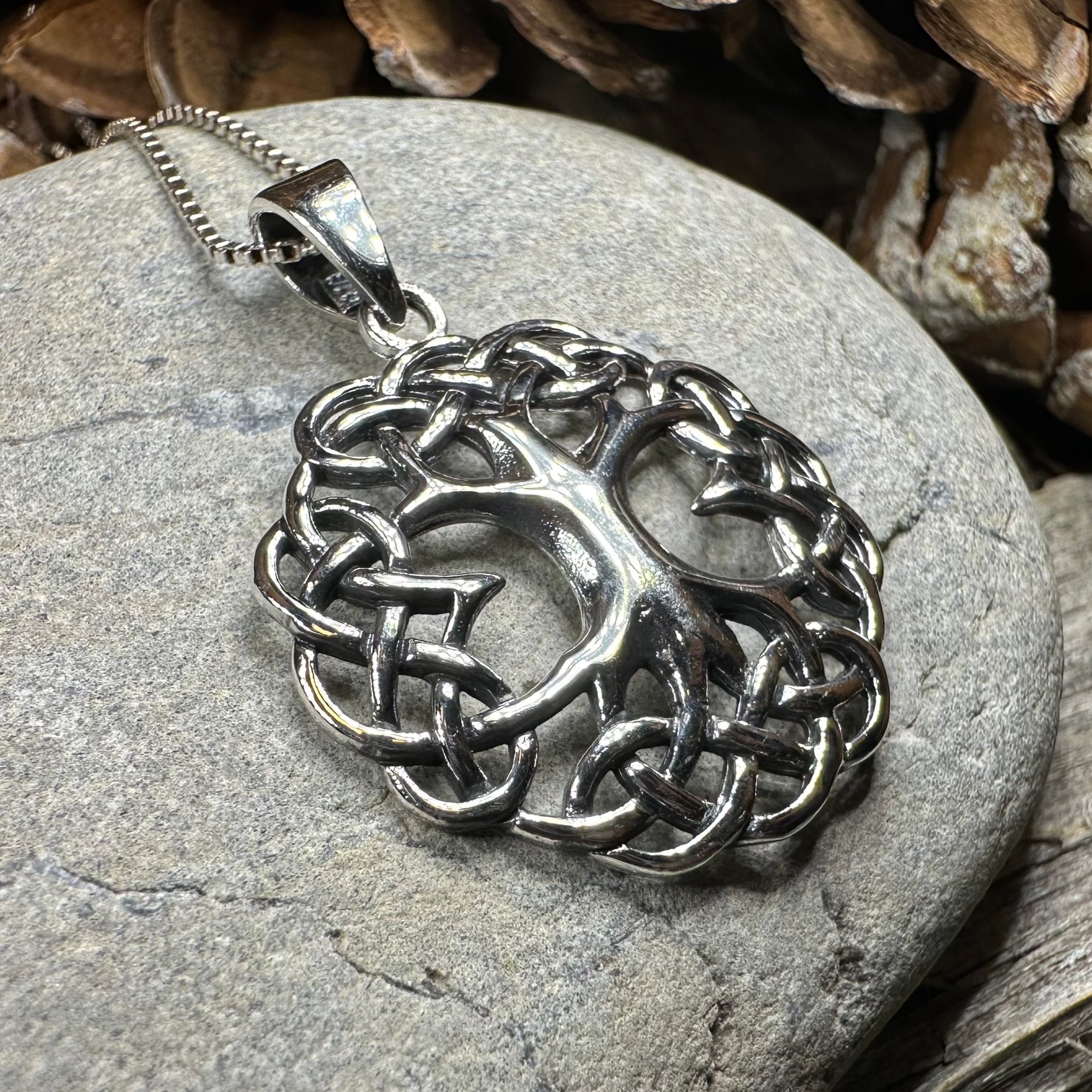 Cynthia Celtic Tree of Life Necklace in Sterling Silver