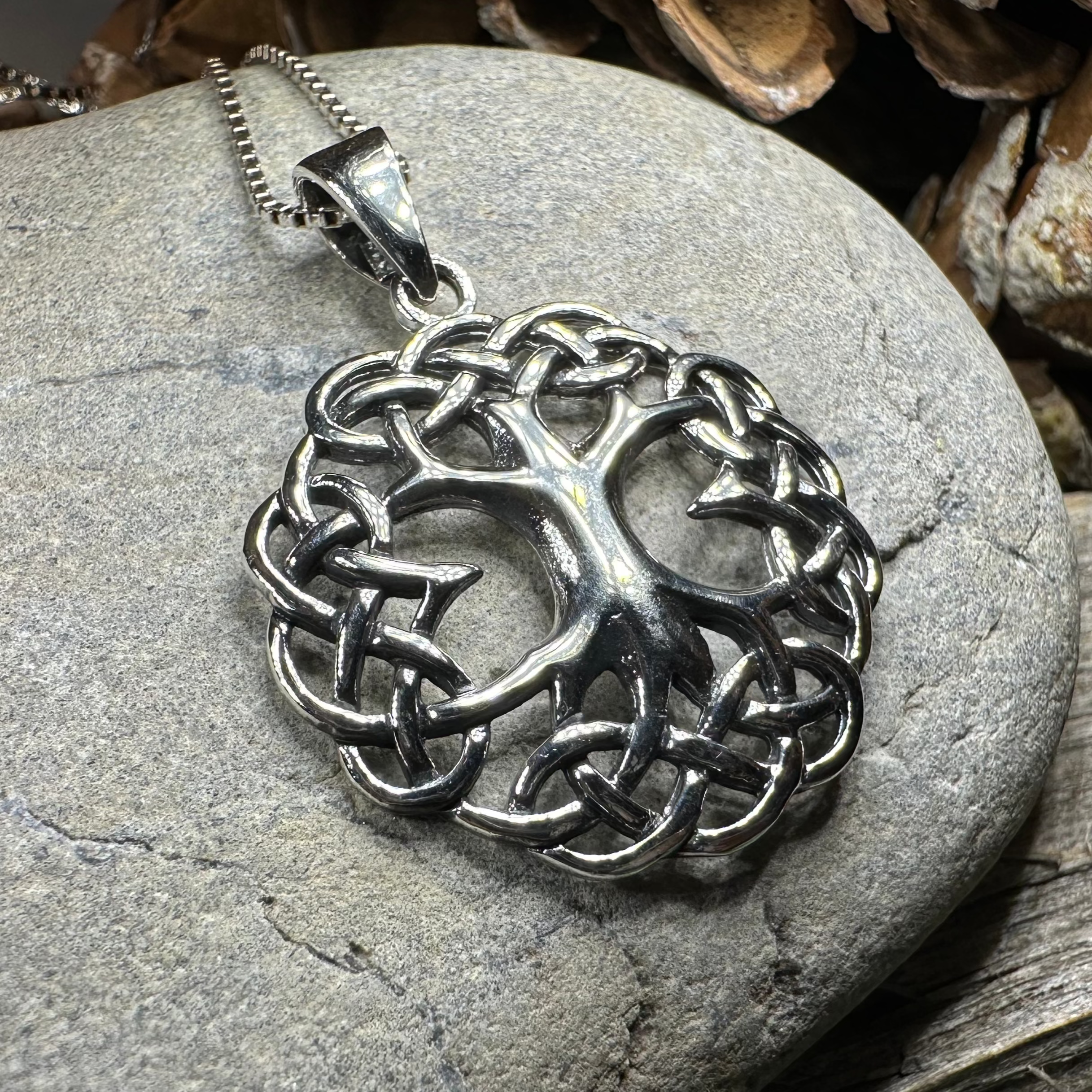 Cynthia Celtic Tree of Life Necklace in Sterling Silver
