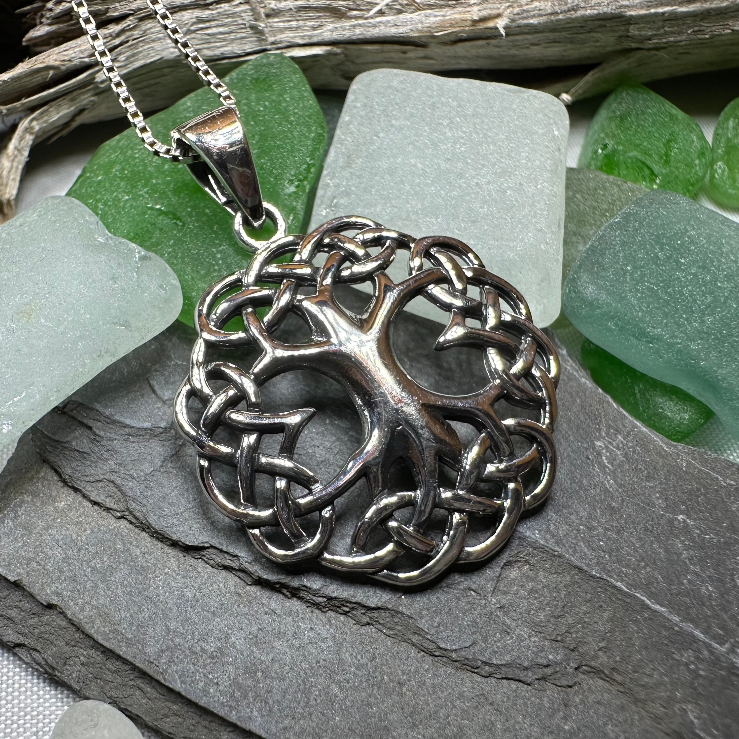 Cynthia Celtic Tree of Life Necklace in Sterling Silver