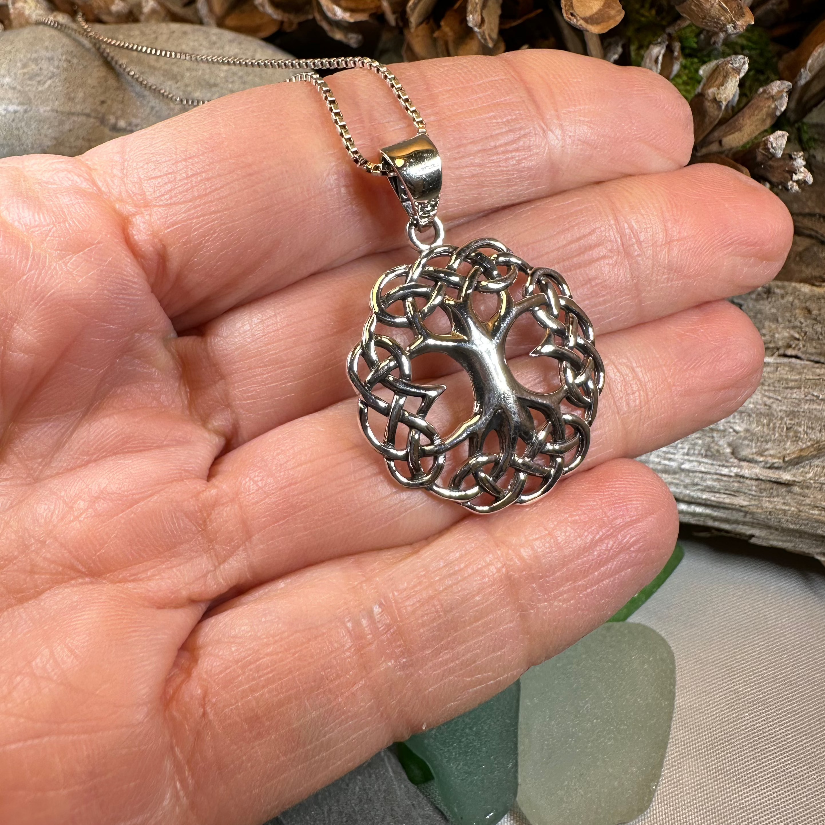 Cynthia Celtic Tree of Life Necklace in Sterling Silver