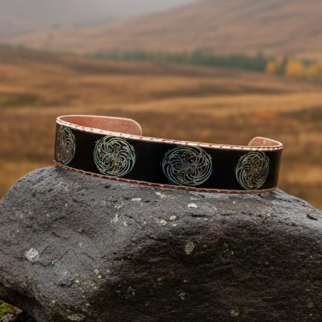 Mystical Celtic Spiral Copper Cuff Bracelet
