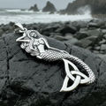 Celtic Trinity Knot Mermaid Necklace in Sterling Silver