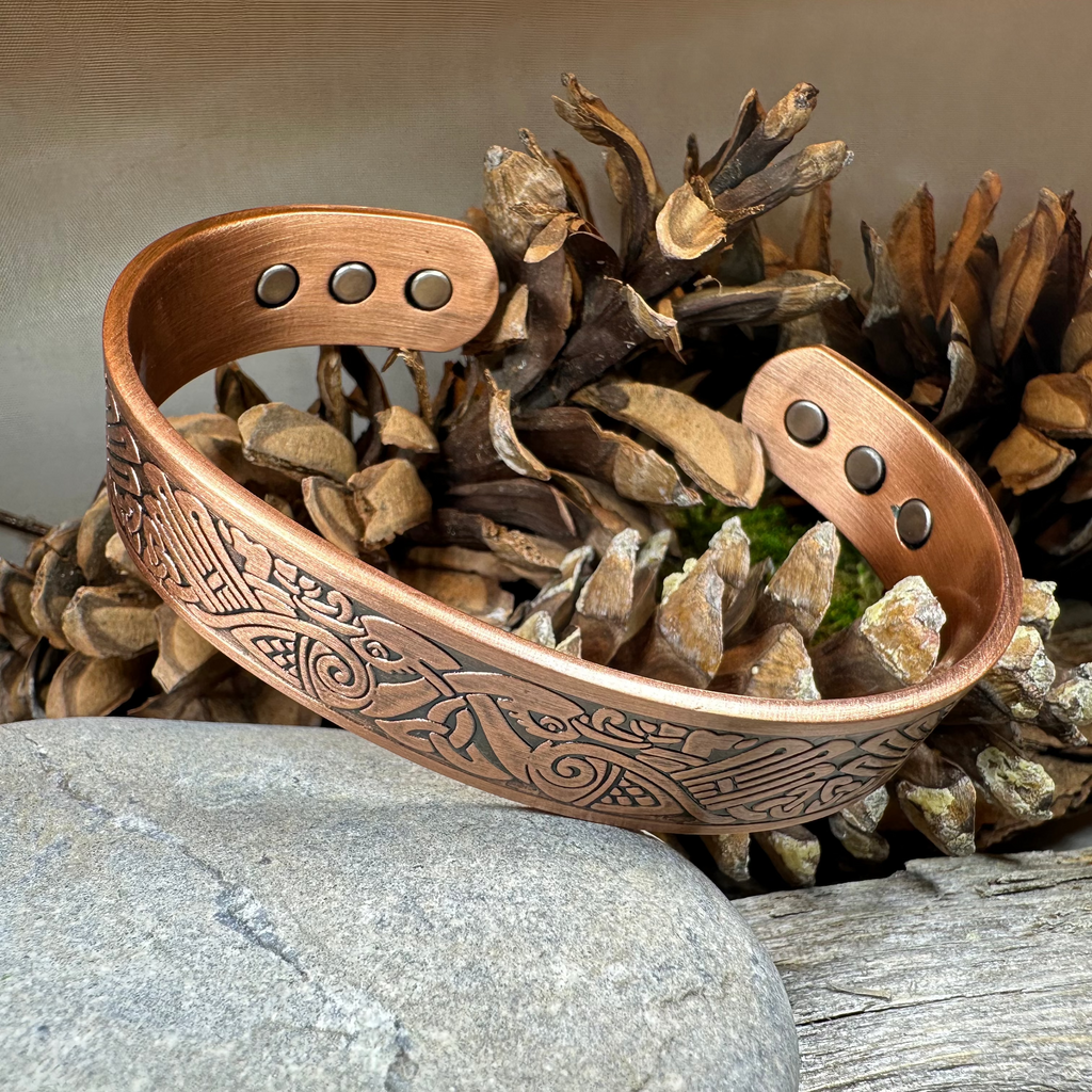 Celtic Birds Copper Cuff Bracelet