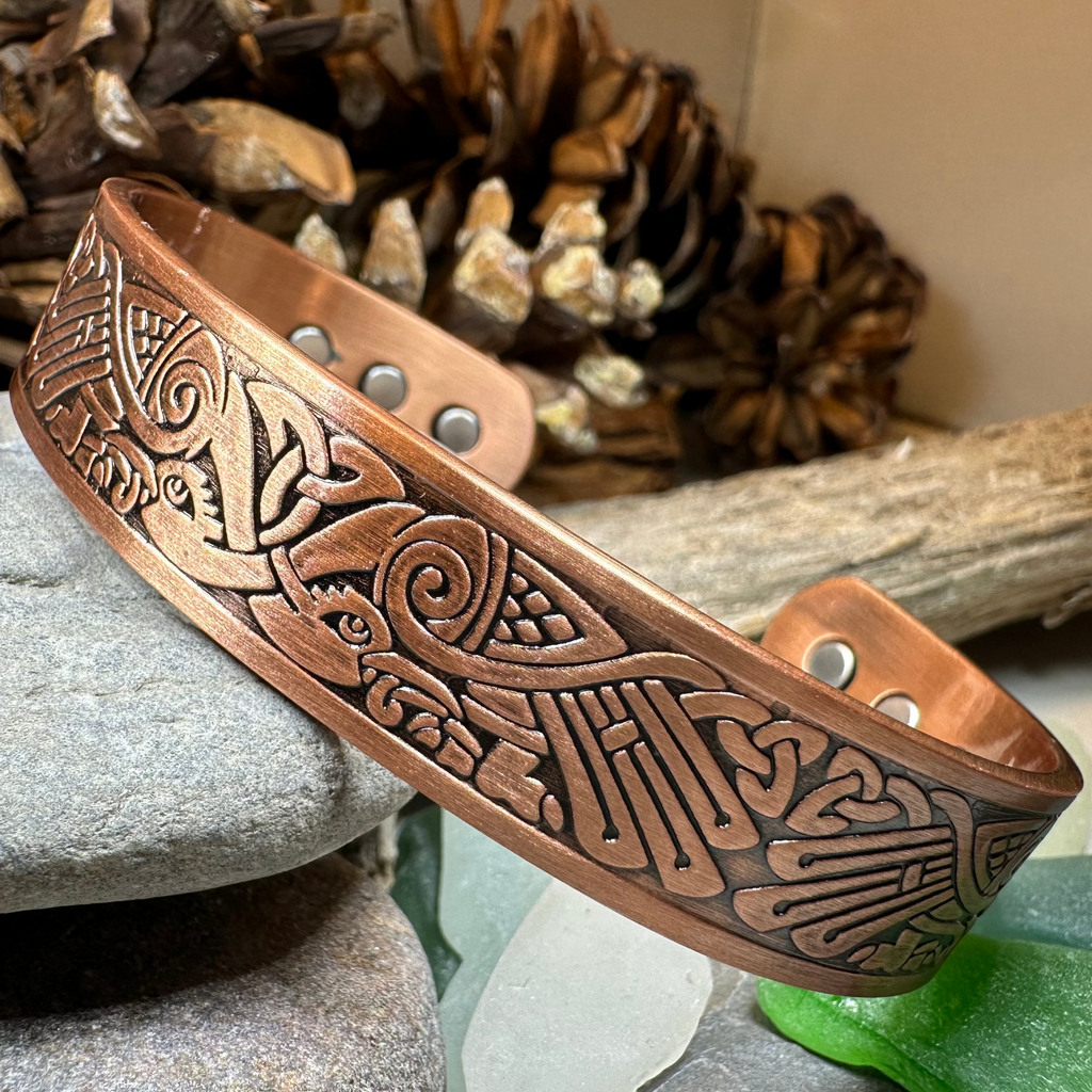 Celtic Birds Copper Cuff Bracelet