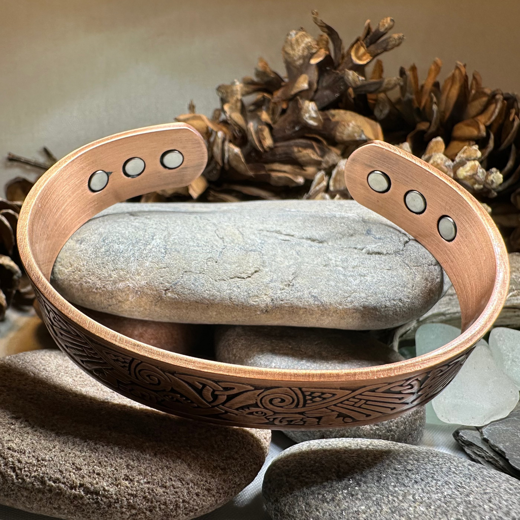 Celtic Birds Copper Cuff Bracelet