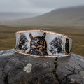 Mystical Owl Copper Cuff Bracelet
