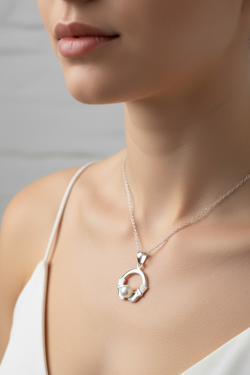 Pearl Claddagh Necklace