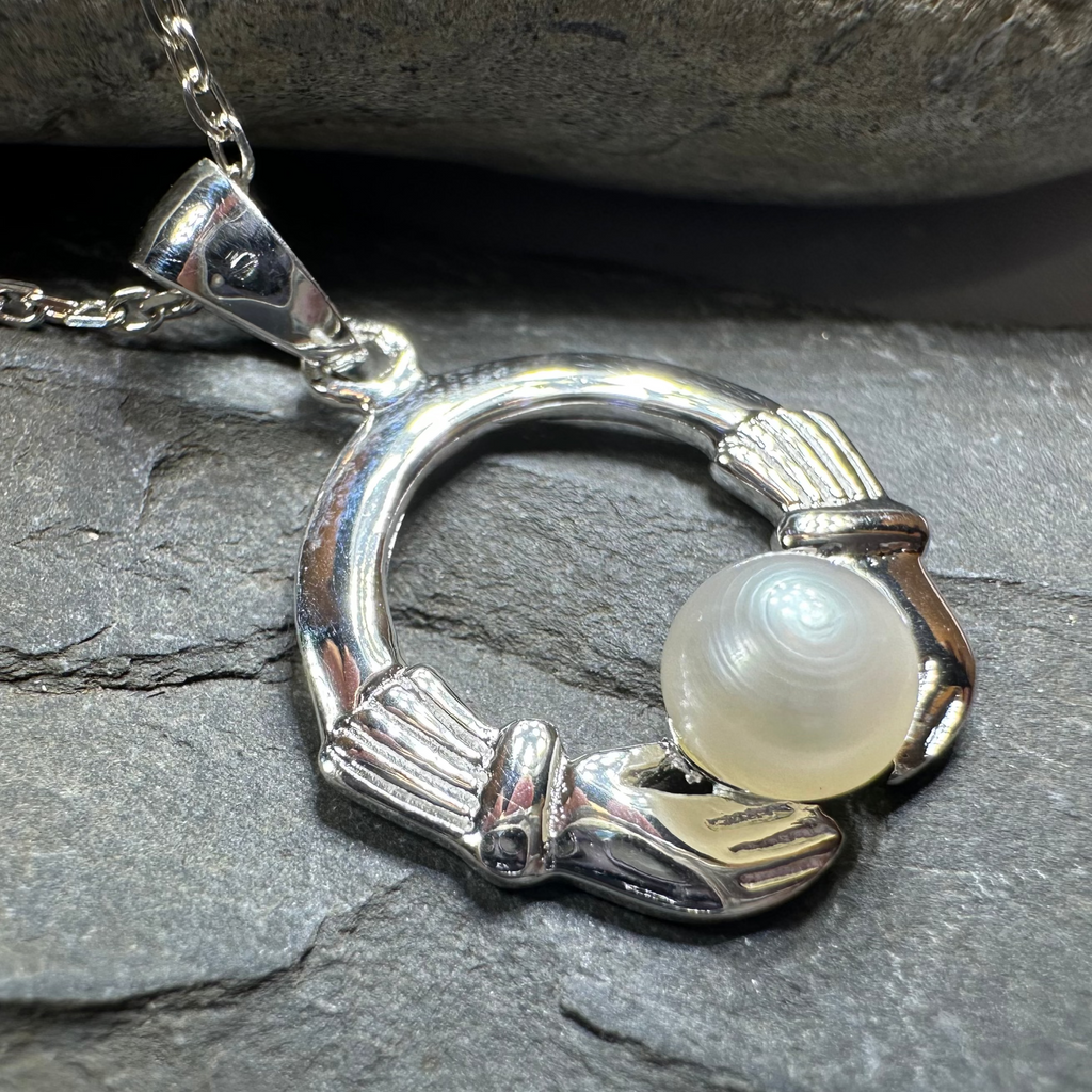 Pearl Claddagh Necklace