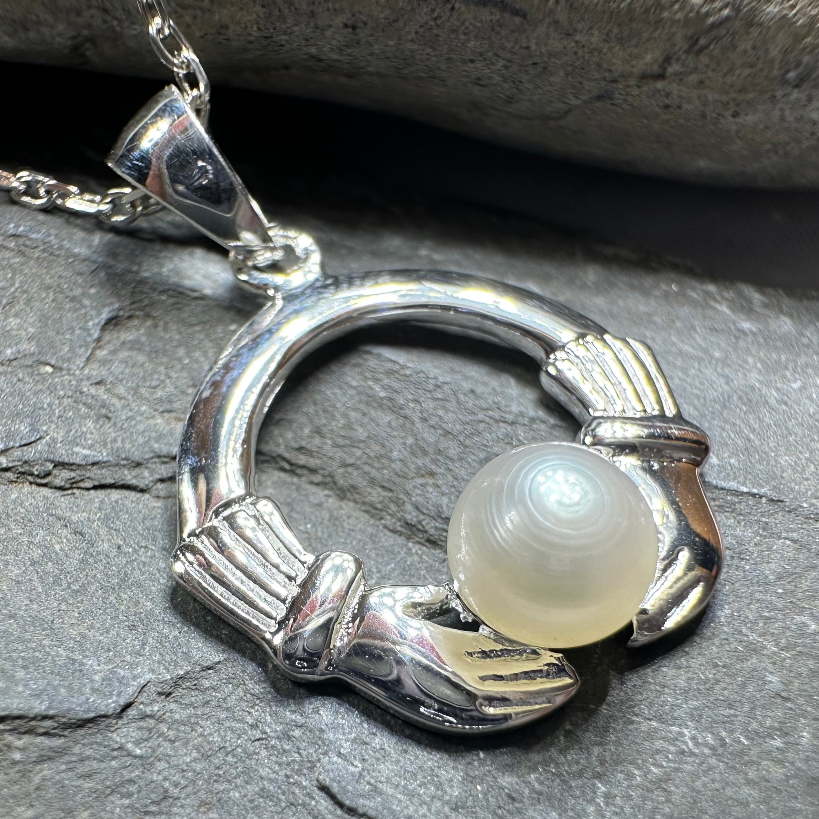 Pearl Claddagh Necklace