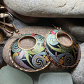 Rainswept Celtic Spiral Copper Earrings