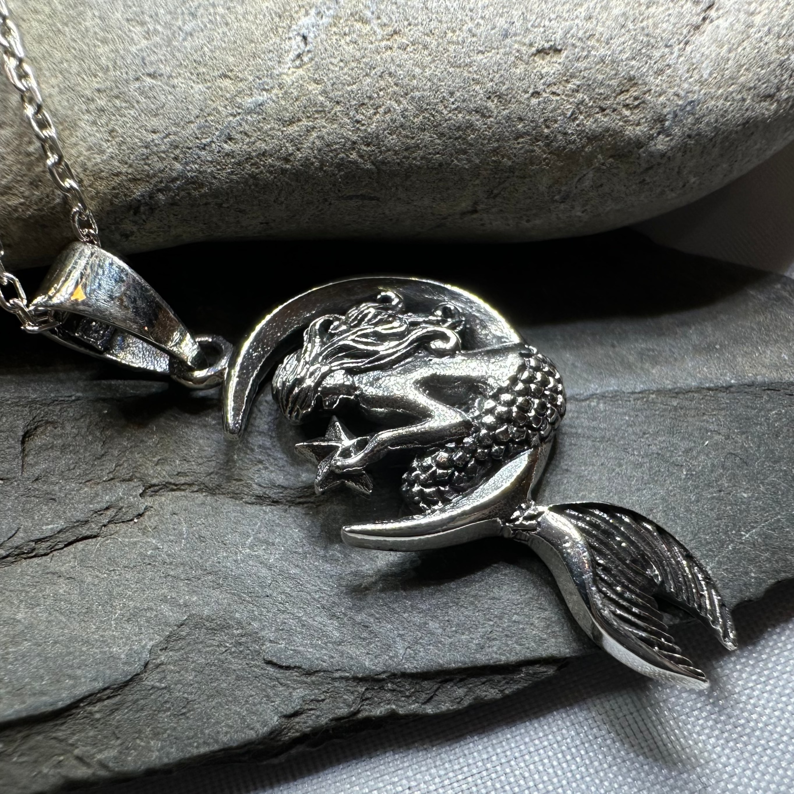 Mermaid on the Moon Necklace