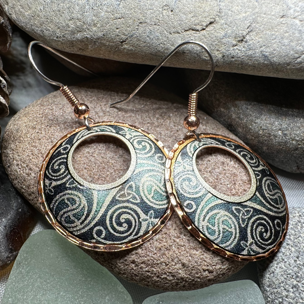 Renewal Celtic Spiral Copper Earrings