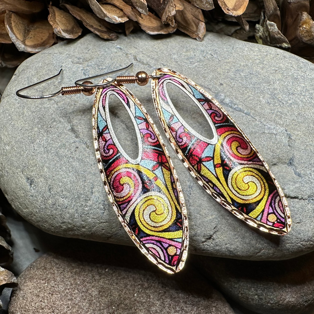 Free Spirit Celtic Spiral Copper Earrings