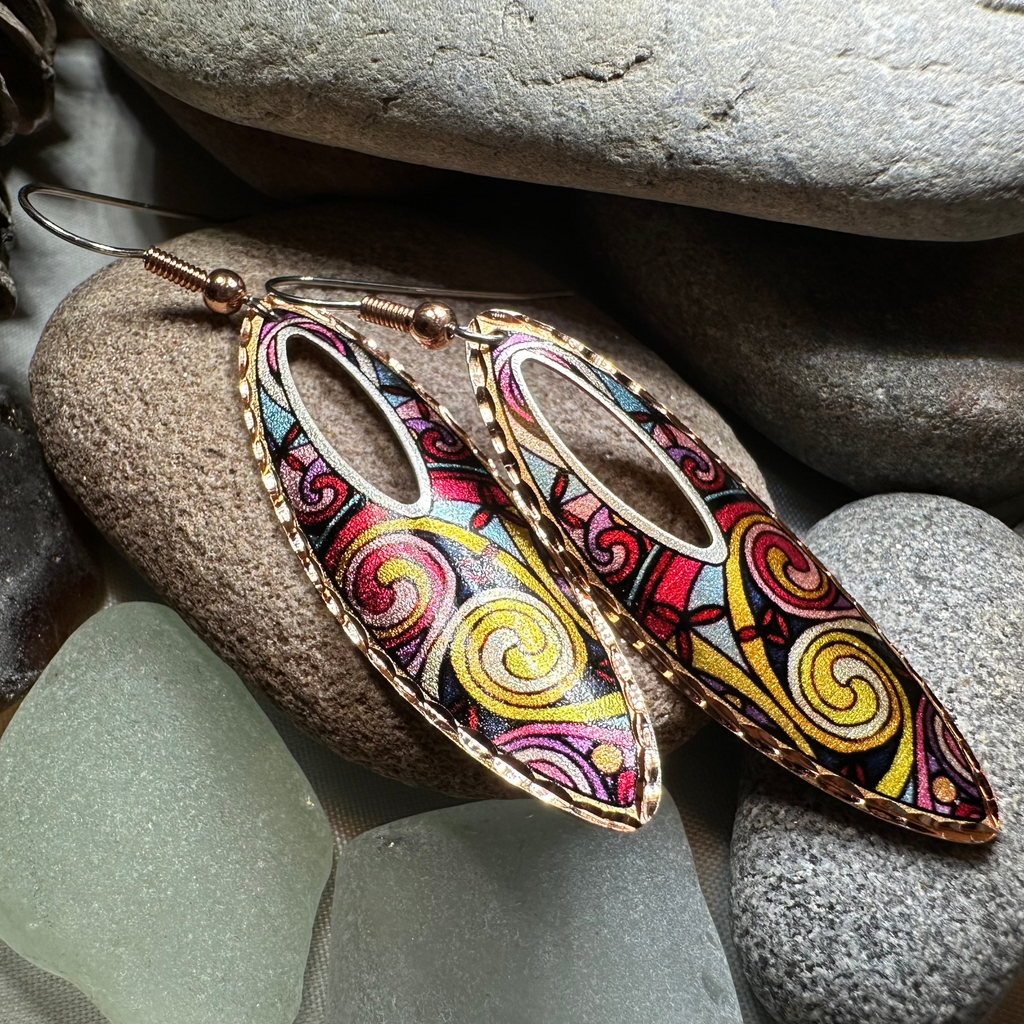 Free Spirit Celtic Spiral Copper Earrings