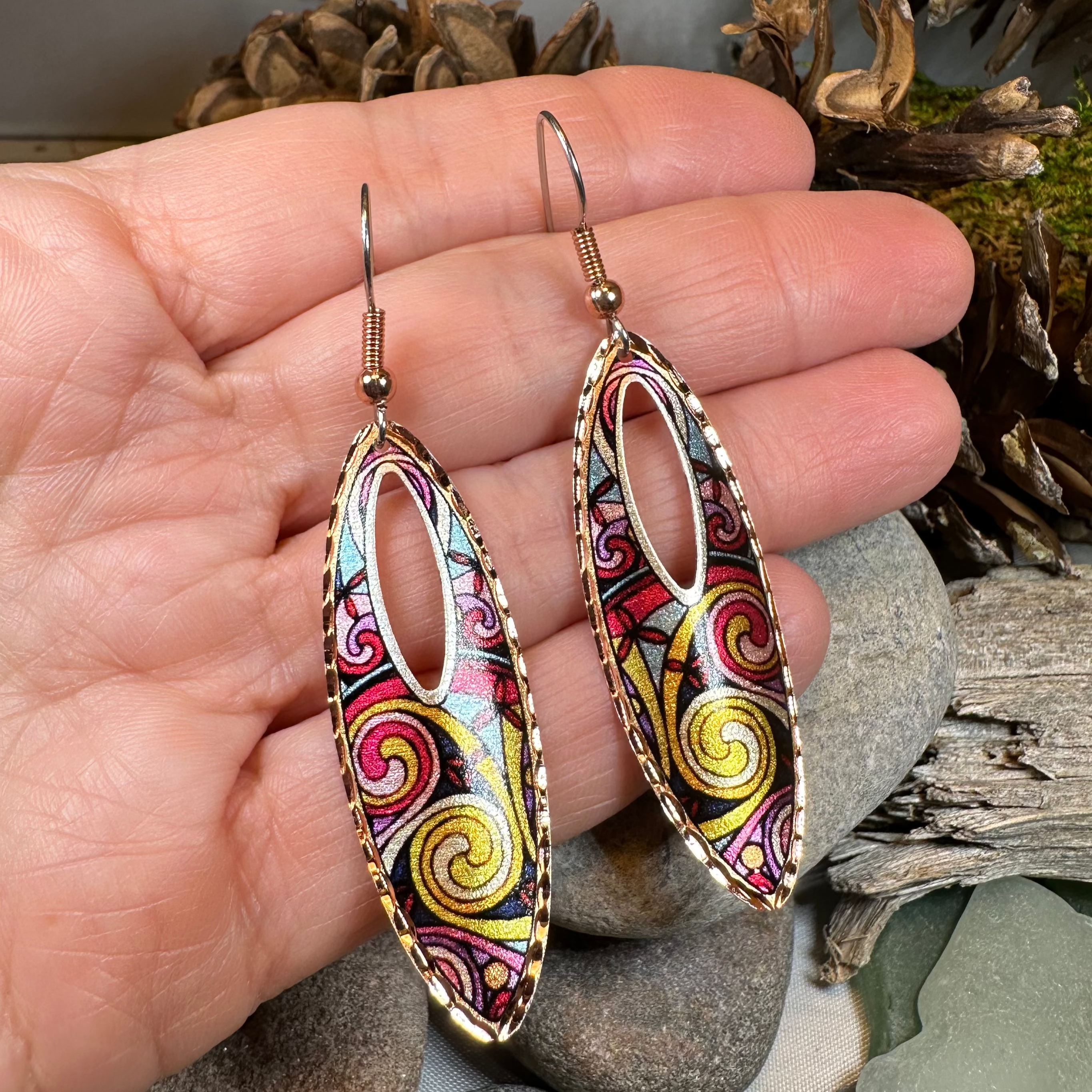 Free Spirit Celtic Spiral Copper Earrings