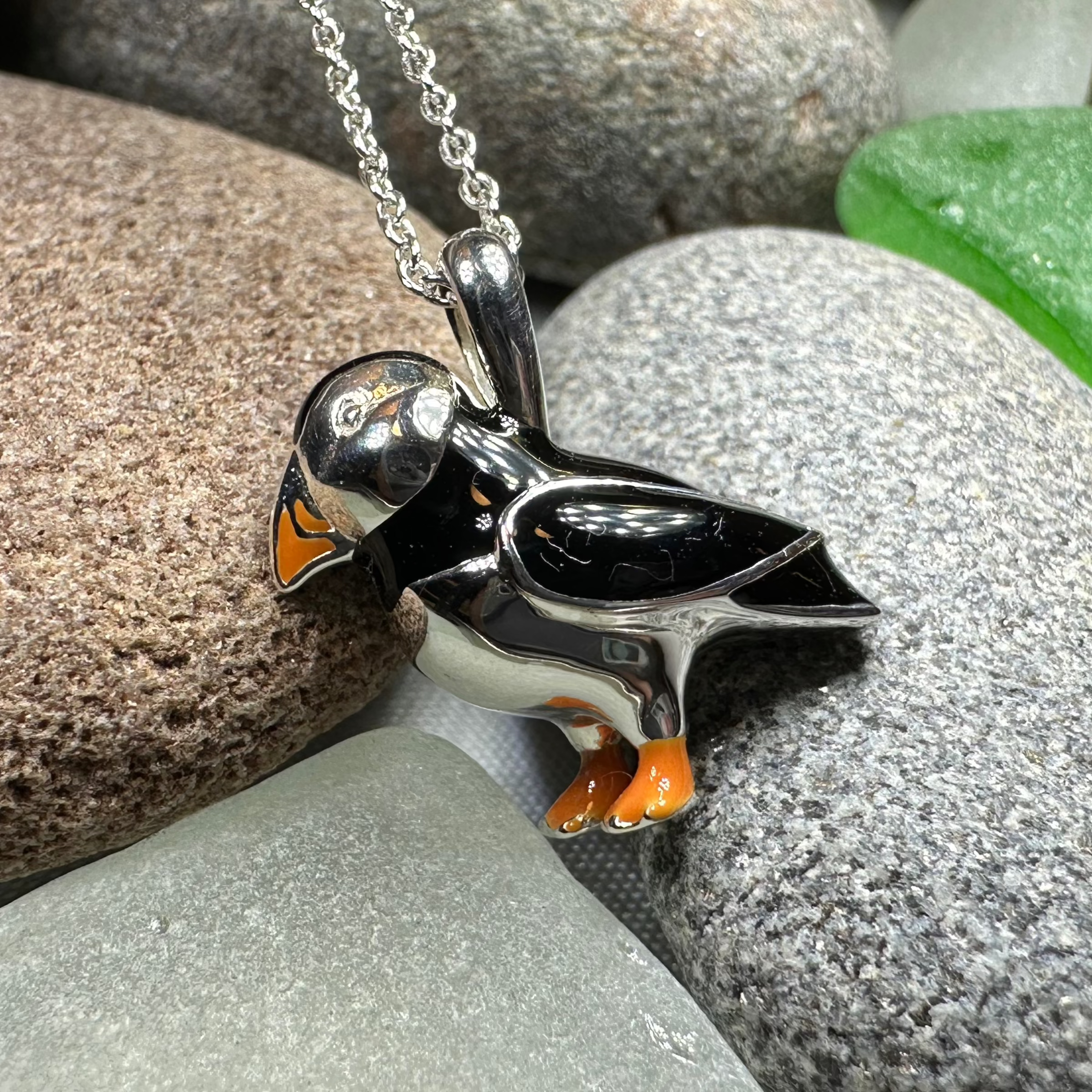 Enamel Puffin Necklace