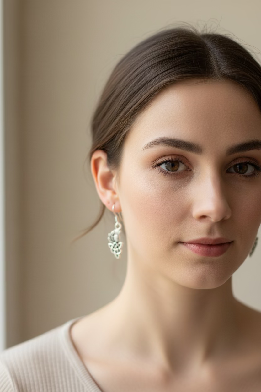 Kelpie Petite Scottish Thistle Earrings in Sterling Silver