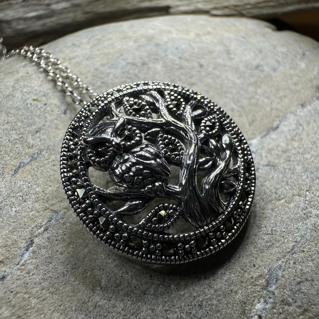 Autumn Owl Tree Necklace