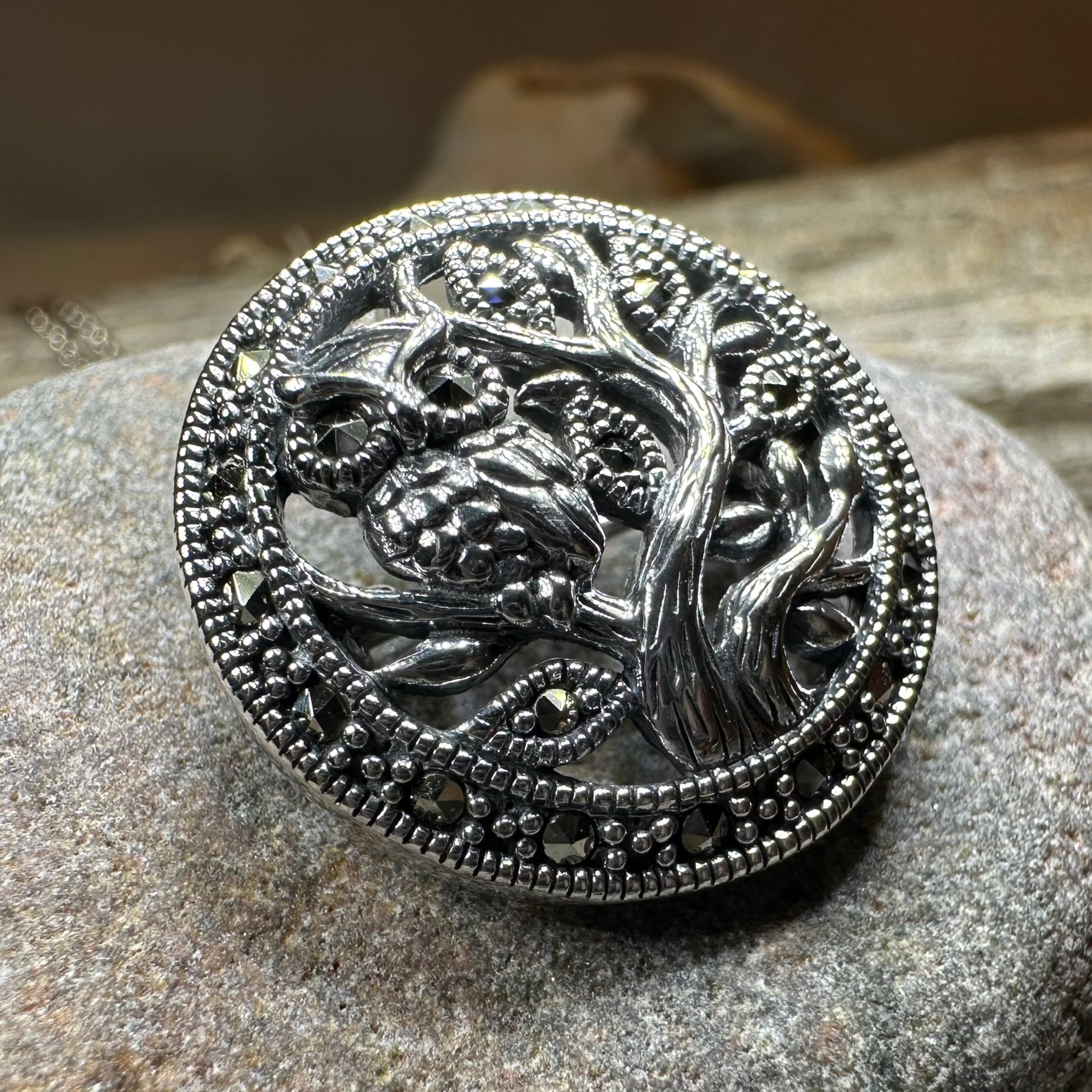 Autumn Owl Tree Necklace