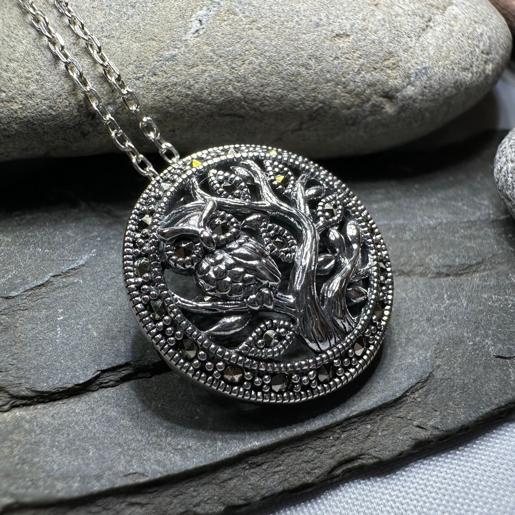 Autumn Owl Tree Necklace