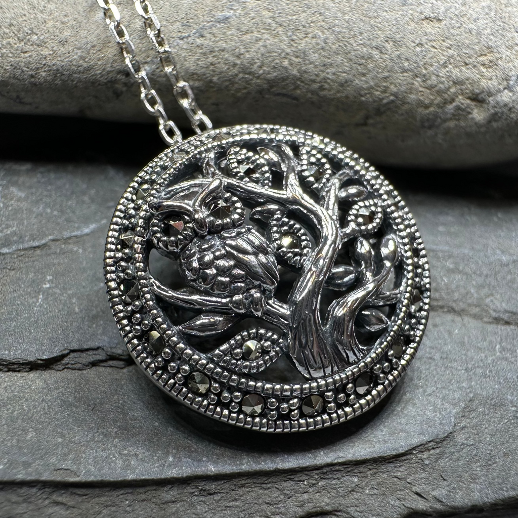 Autumn Owl Tree Necklace