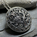 Autumn Owl Tree Necklace