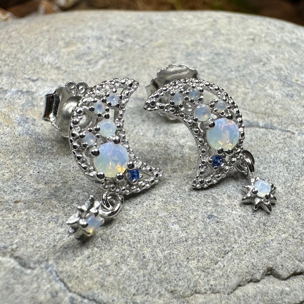 Sparkly Moon Post Earrings