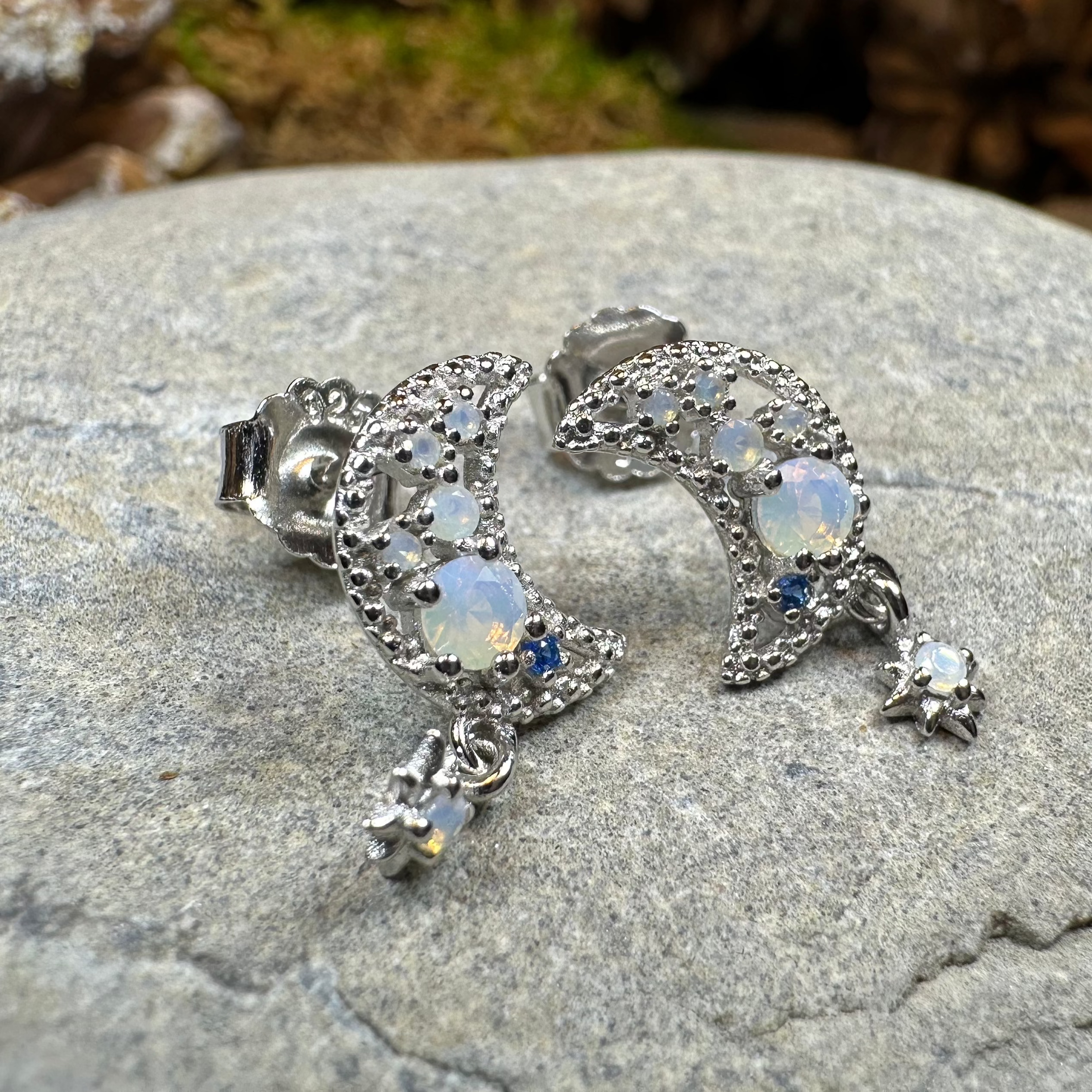 Sparkly Moon Post Earrings