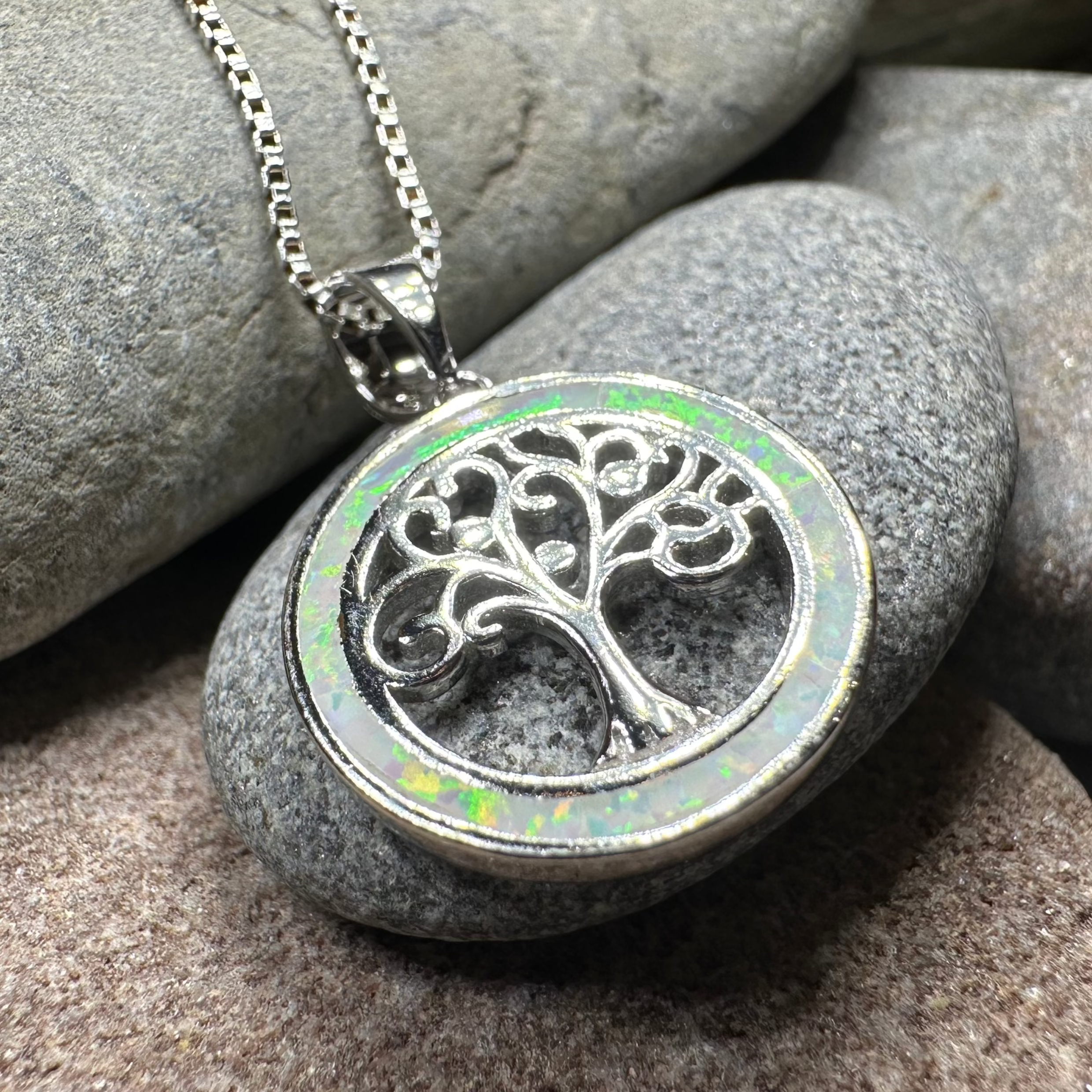 Enora Opal Tree of Life Necklace