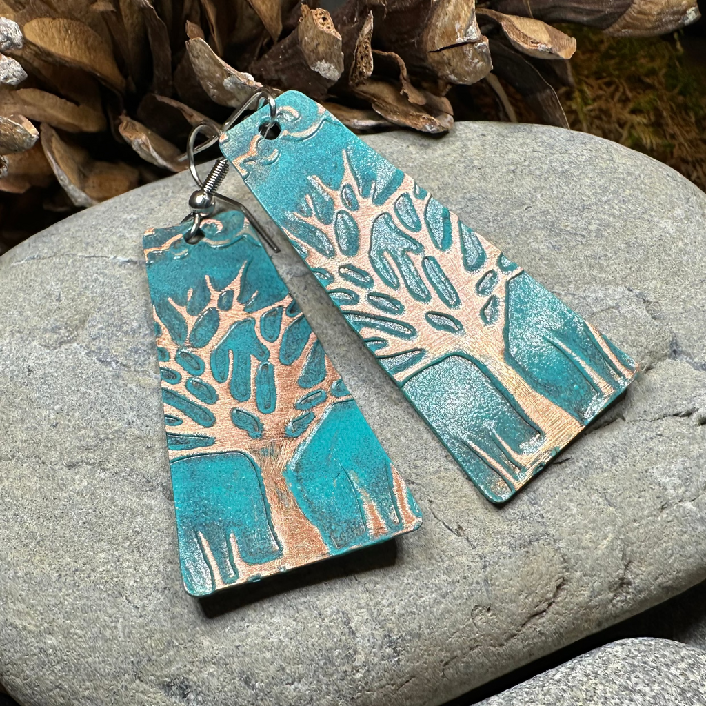 Homeward Tree of Life Copper Earrings