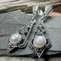 Elora Celtic Knot Pearl Earrings