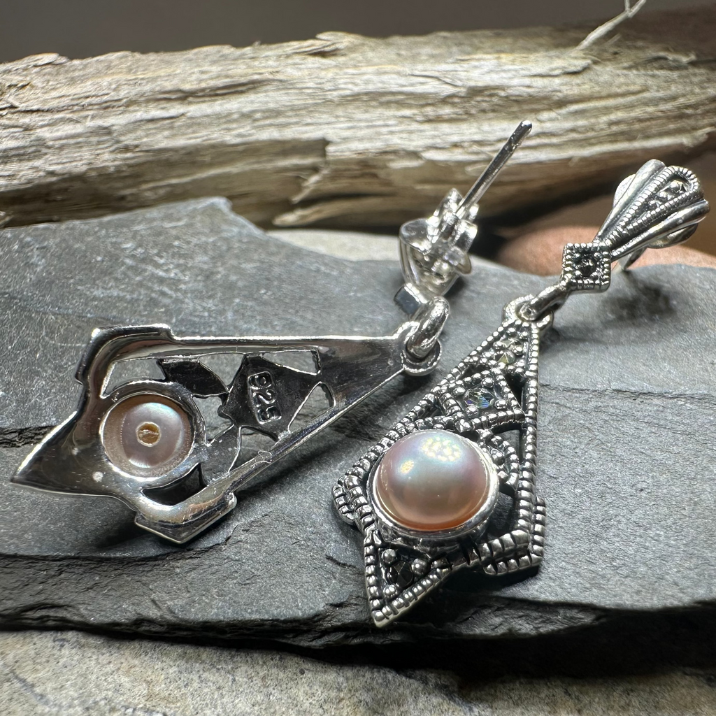 Elora Celtic Knot Pearl Earrings
