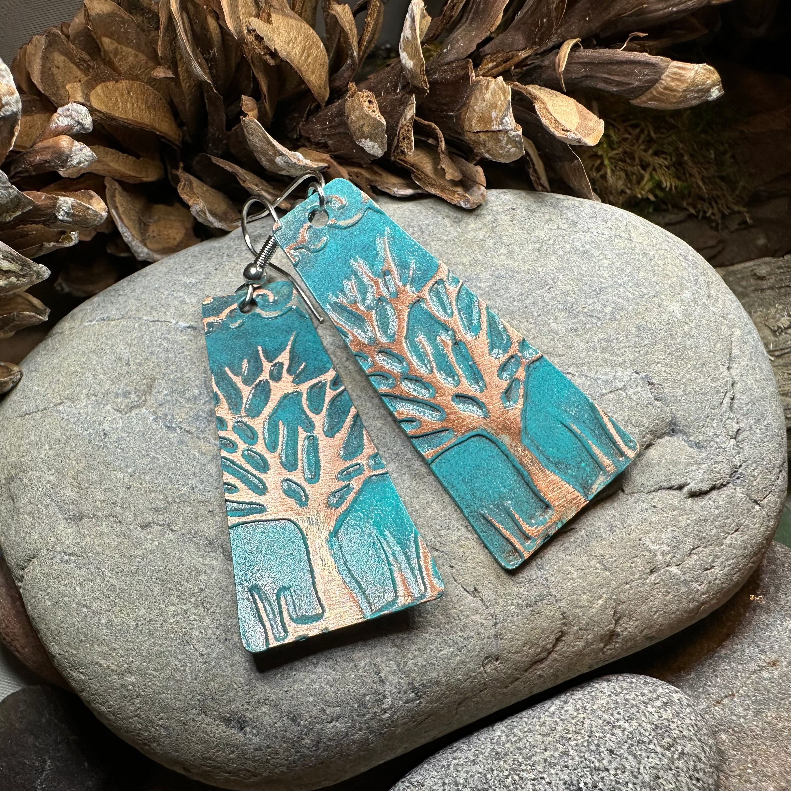 Homeward Tree of Life Copper Earrings