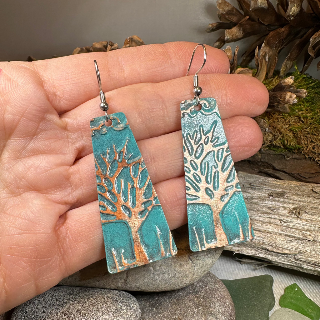 Homeward Tree of Life Copper Earrings