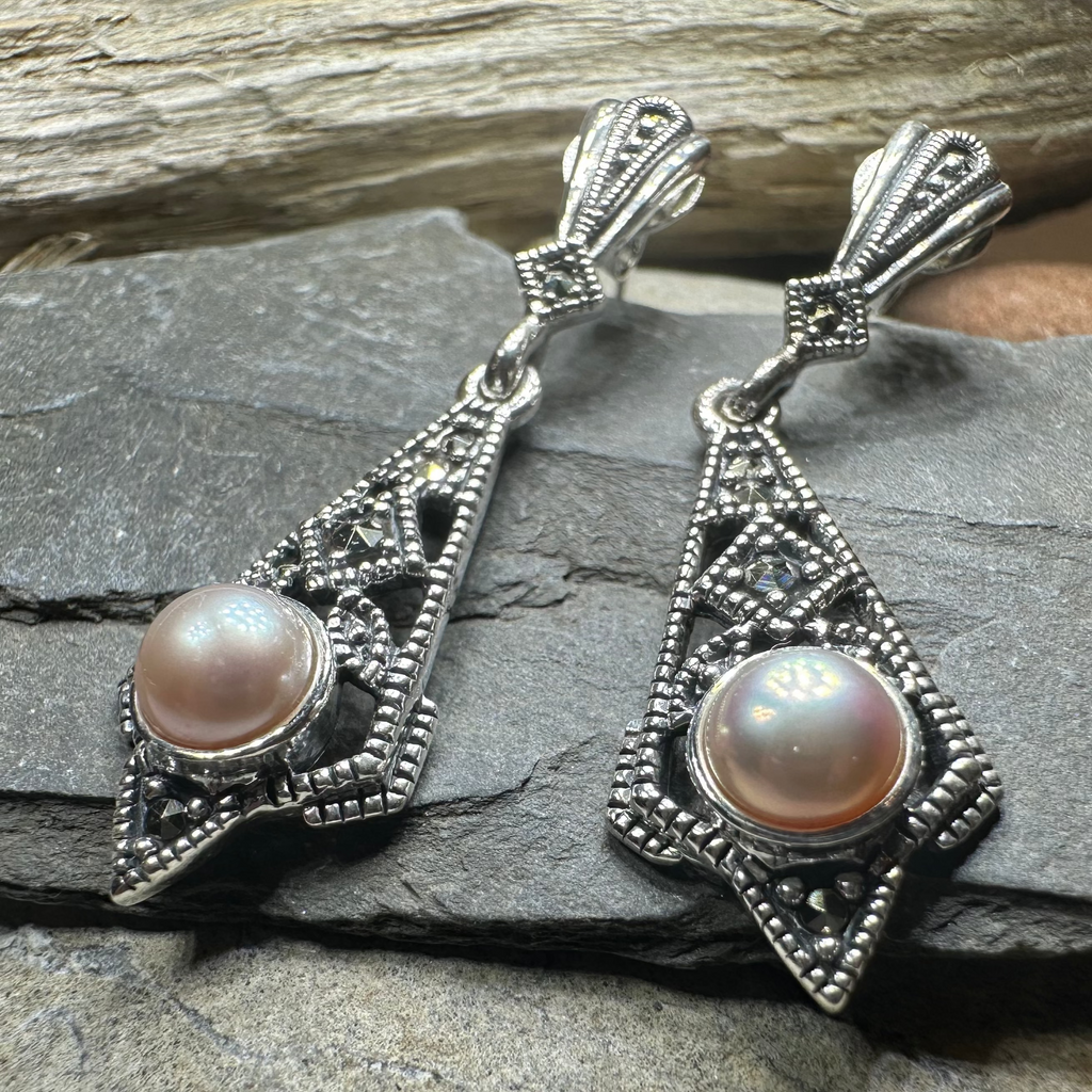Elora Celtic Knot Pearl Earrings