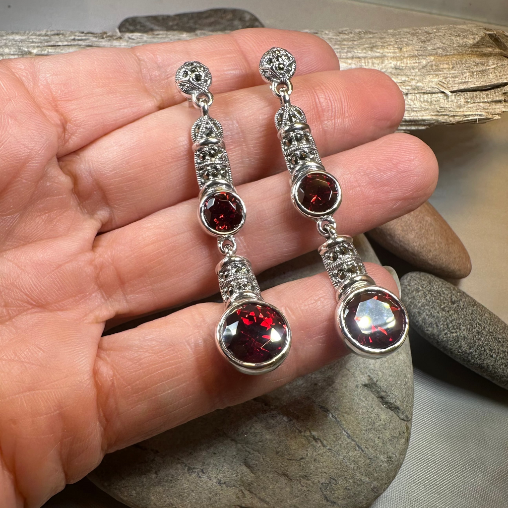 Garnet Fire Earrings
