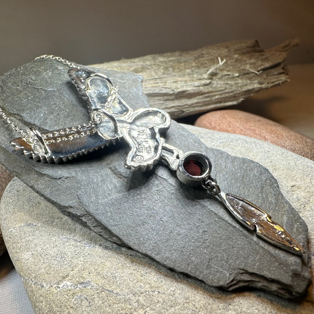Garnet Owl Necklace