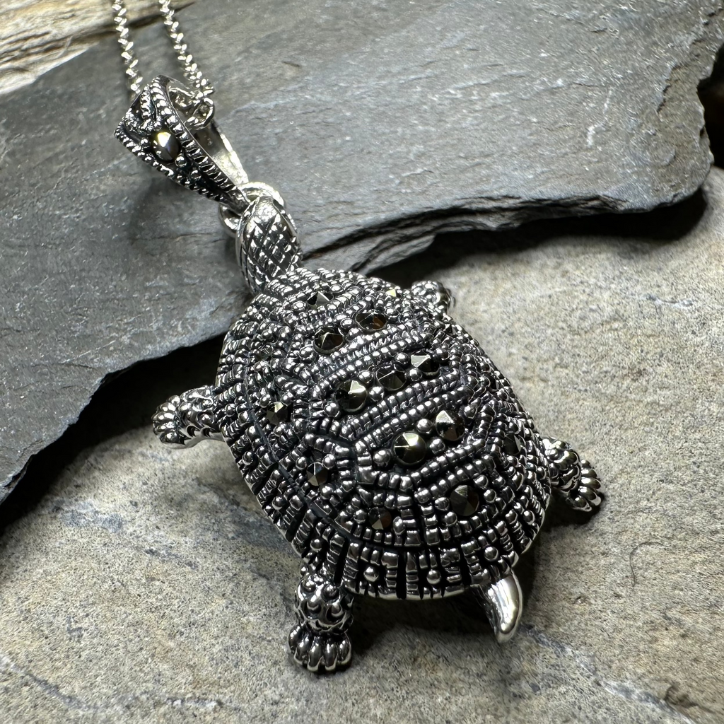 Esme Marcasite Turtle Necklace