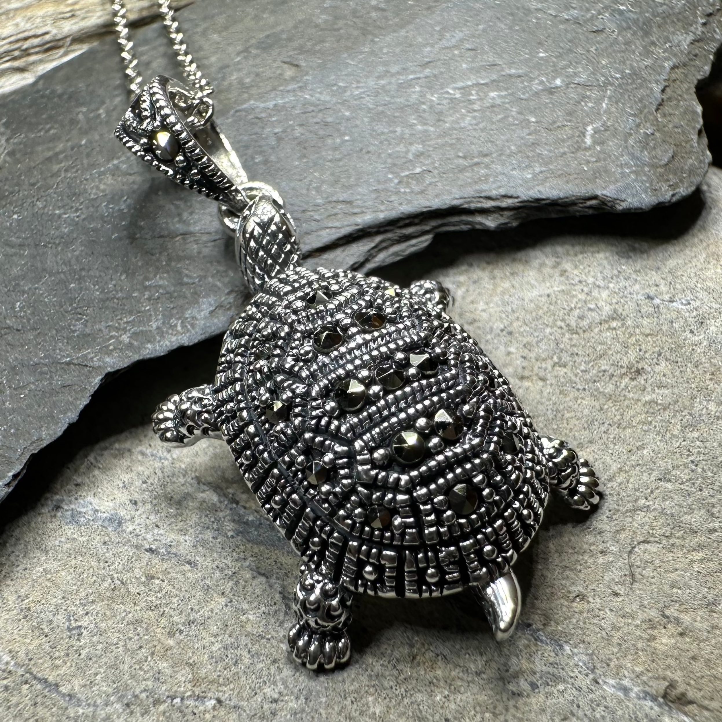 Esme Marcasite Turtle Necklace