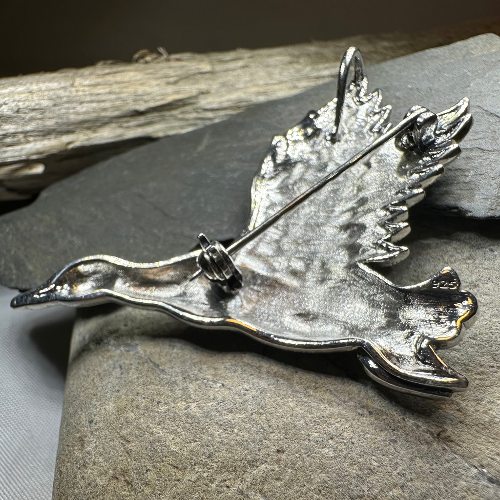 Mallard Duck Marcasite Brooch