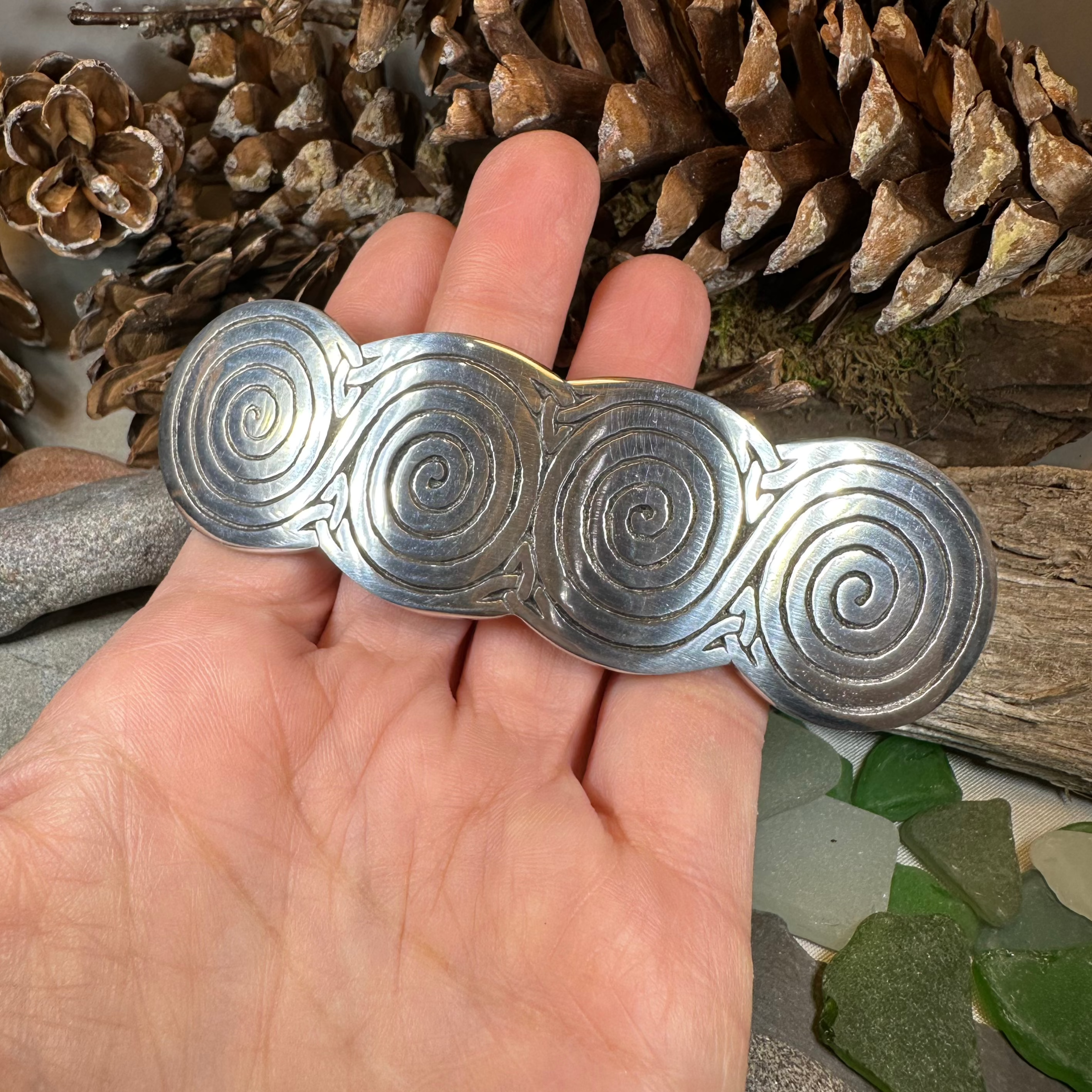 Newgrange Celtic Spiral Hair Clip for Women