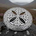 Large Celtic Cross Tartan Pin - Handmade in Scotland