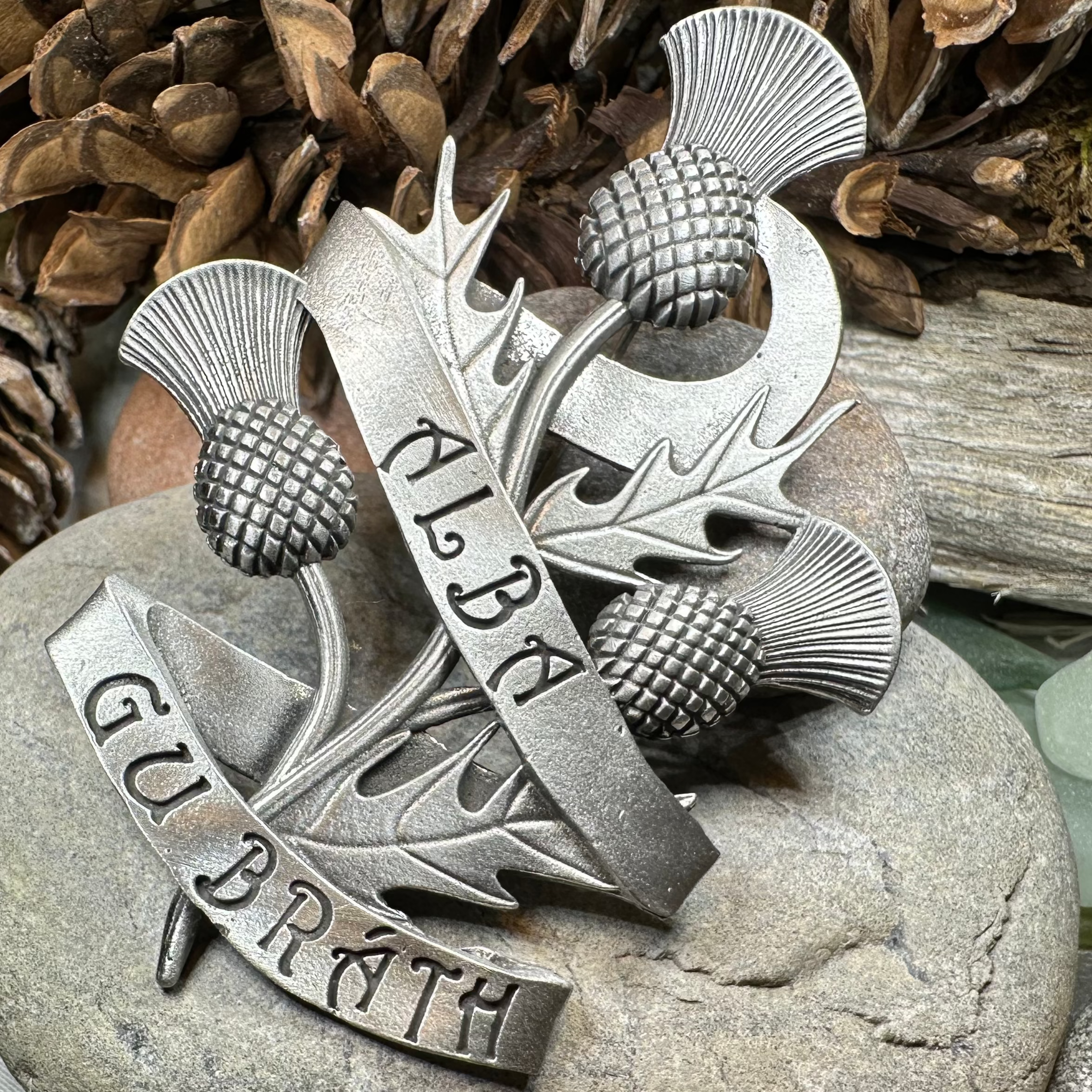 Alba Gu Brath Thistle Kilt Pin - Handmade in Scotland