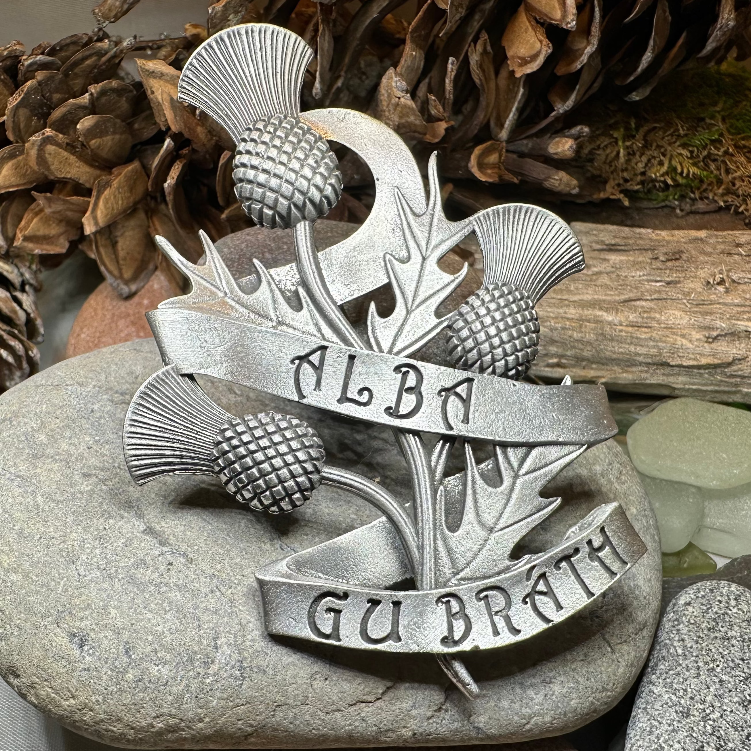 Alba Gu Brath Thistle Kilt Pin - Handmade in Scotland